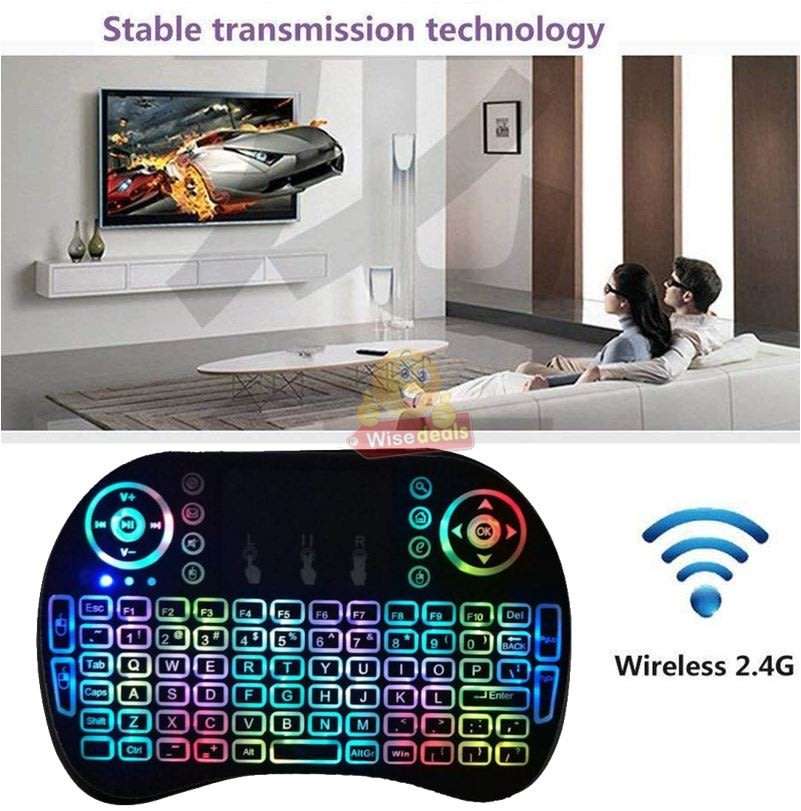 2.4GHz Wireless Keyboard with Touchpad with 360° Flip Design, Backlights, 92 Keys etc.