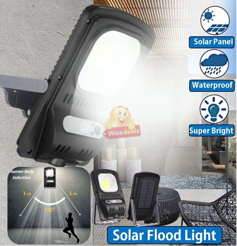 Super Bright COB LED SOLAR Flood Light, Motion Sensor, waterproof, durable, Intelligent Energy Saver