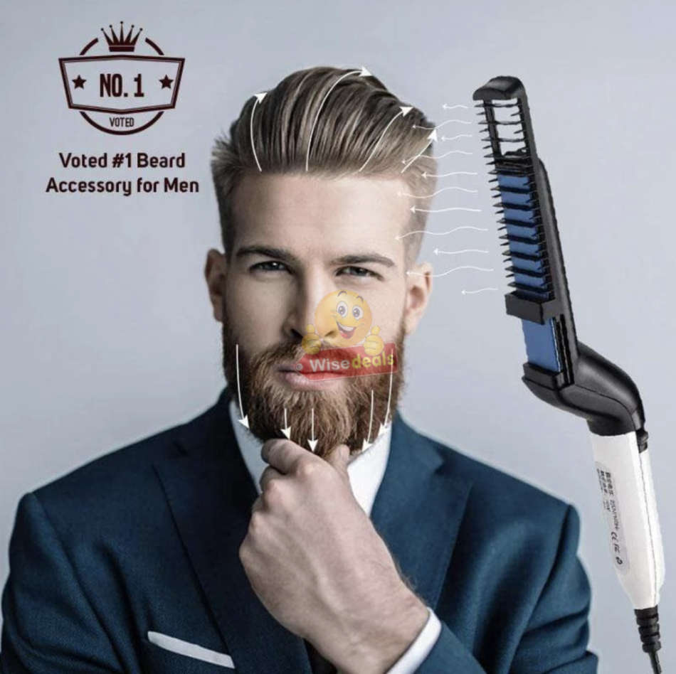 Modelling Comb for curling, trimming and straightening, tidy beards in seconds
