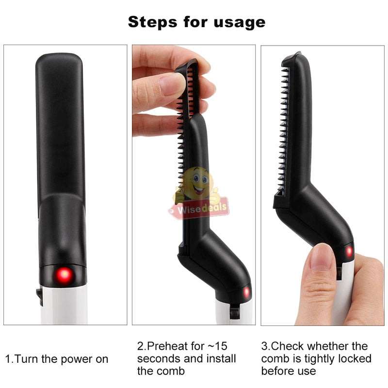 Modelling Comb for curling, trimming and straightening, tidy beards in seconds