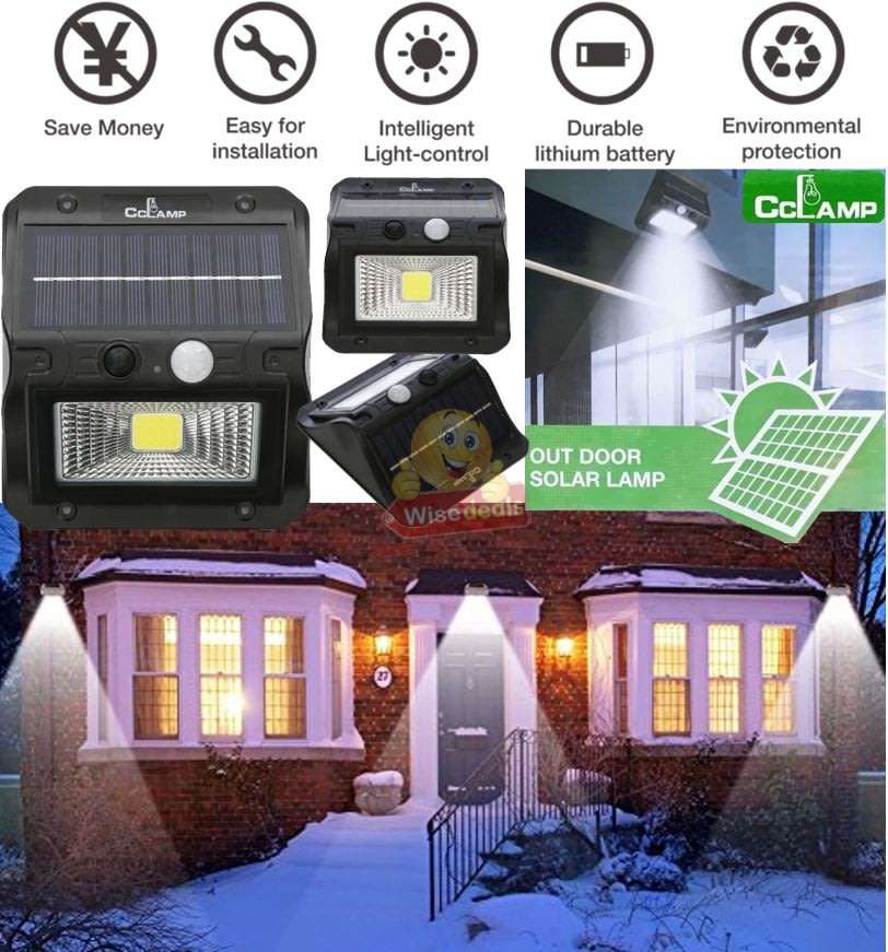 Super Bright COB & 20 LED SOLAR Wall Light with 3 Modes and 3000mAh Battery