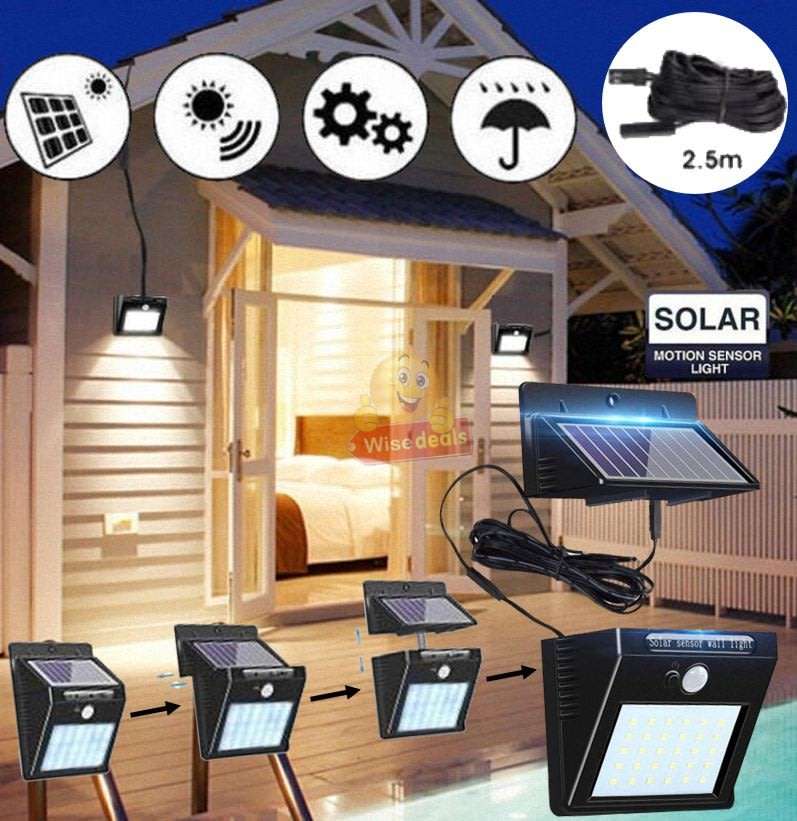 NEW 2-IN-1 SOLAR SPLIT Wall Light with 3 Modes, PIR Motion Sensor, Waterproof & Eco-Friendly