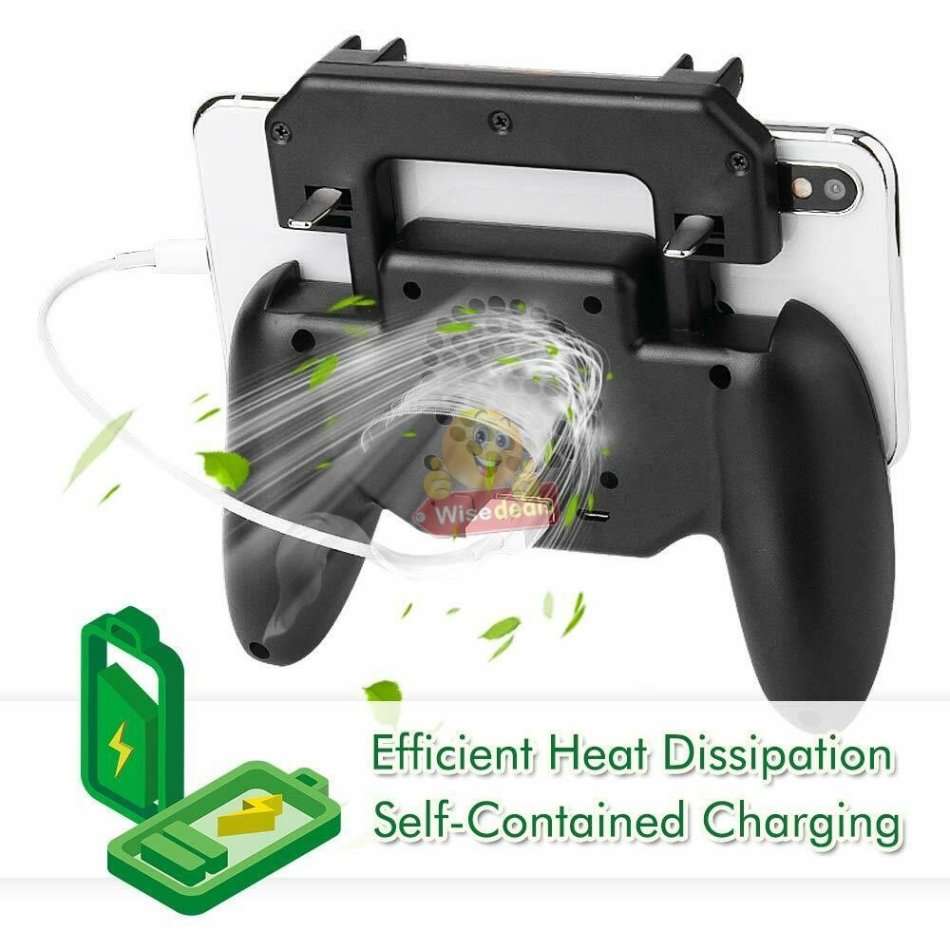 4-IN1 Mobile Game Controller, Works as Gamepad, Gaming Trigger, Phone Charging & Cooling Fan