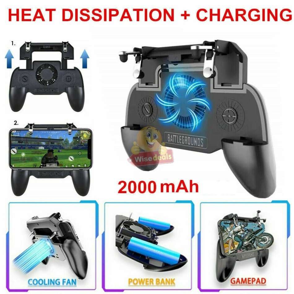 4-IN1 Mobile Game Controller, Works as Gamepad, Gaming Trigger, Phone Charging & Cooling Fan