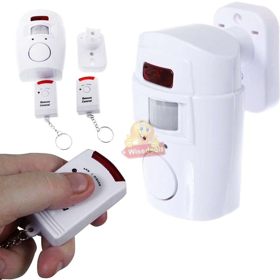 Wireless PIR Motion Sensor Alarm With 2 Remotes and Mount Bracket, Secure your Home