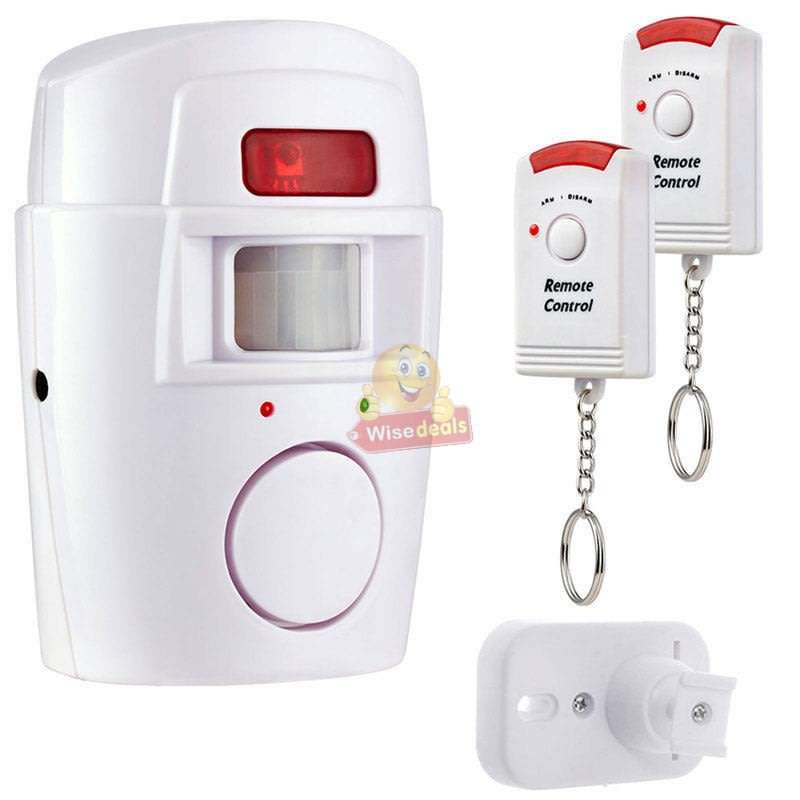 Wireless PIR Motion Sensor Alarm With 2 Remotes and Mount Bracket, Secure your Home