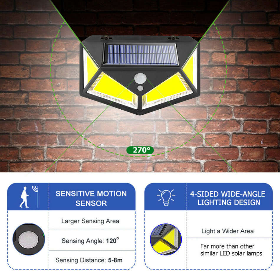 Super Bright 100 LED COB Solar Wall Light
