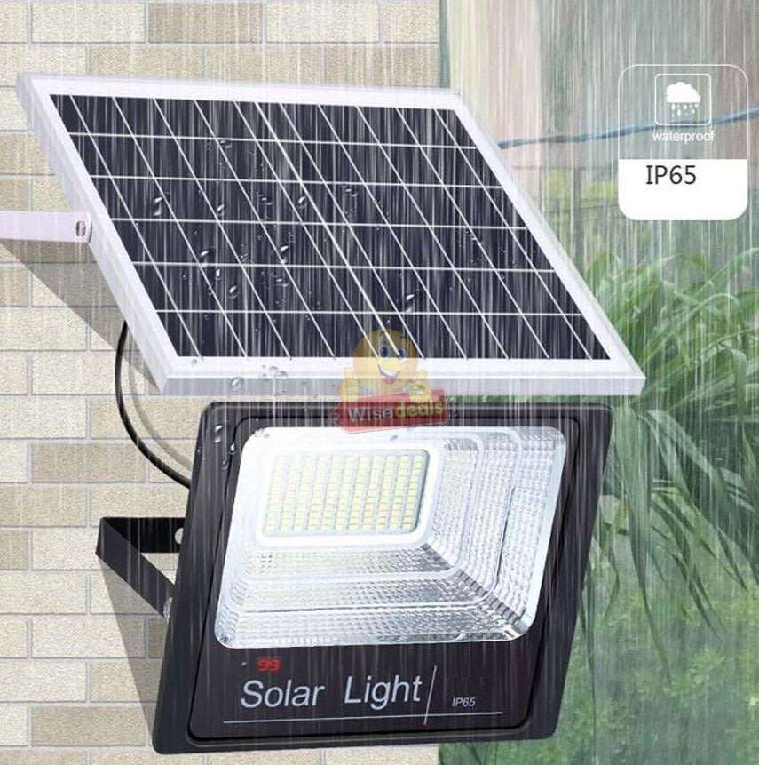 Super Bright 100W Solar Flood Light, Waterproof, Intelligent Light Control, Wireless Remote Control
