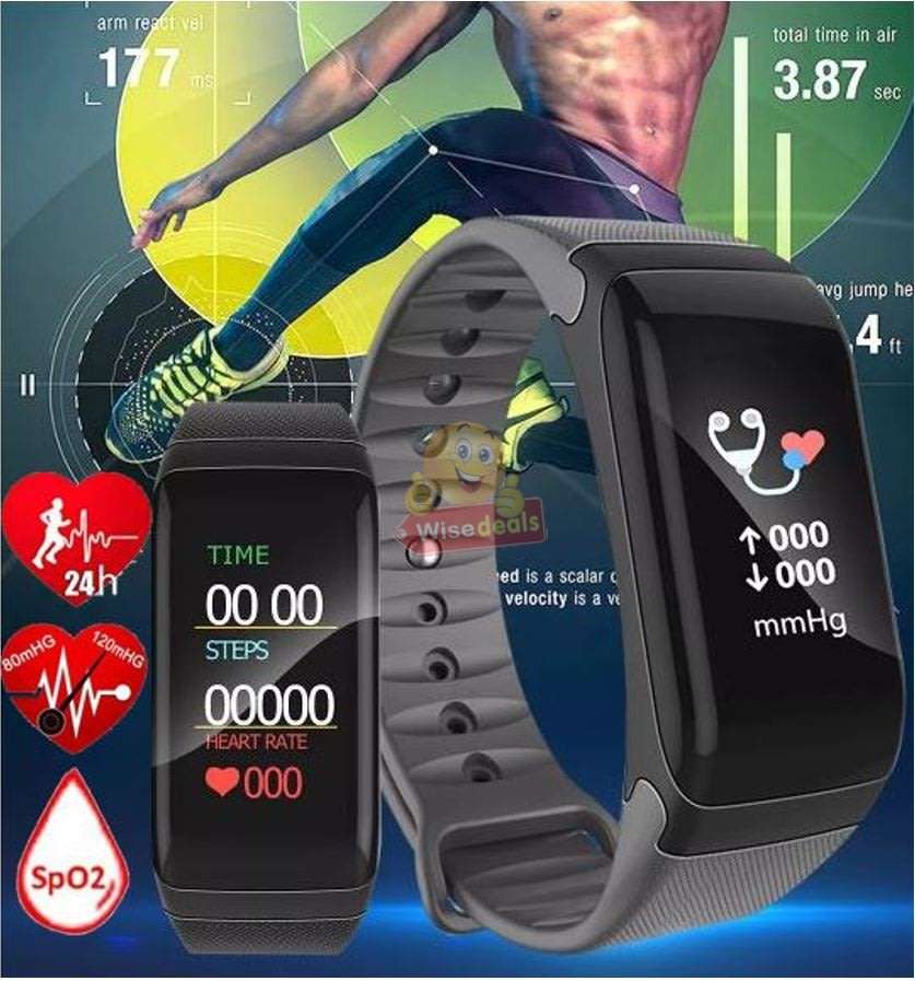 Bluetooth Fitness Smart Watch - Monitor Heart Rate, Blood Pressure, Blood Oxygen, Calorie, Distance