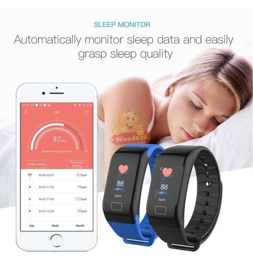 Bluetooth Fitness Smart Watch - Monitor Heart Rate, Blood Pressure, Blood Oxygen, Calorie, Distance