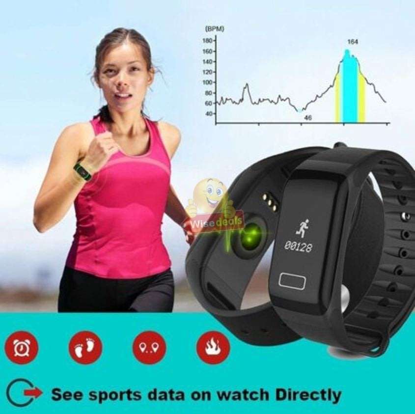 Bluetooth Fitness Smart Watch - Monitor Heart Rate, Blood Pressure, Blood Oxygen, Calorie, Distance