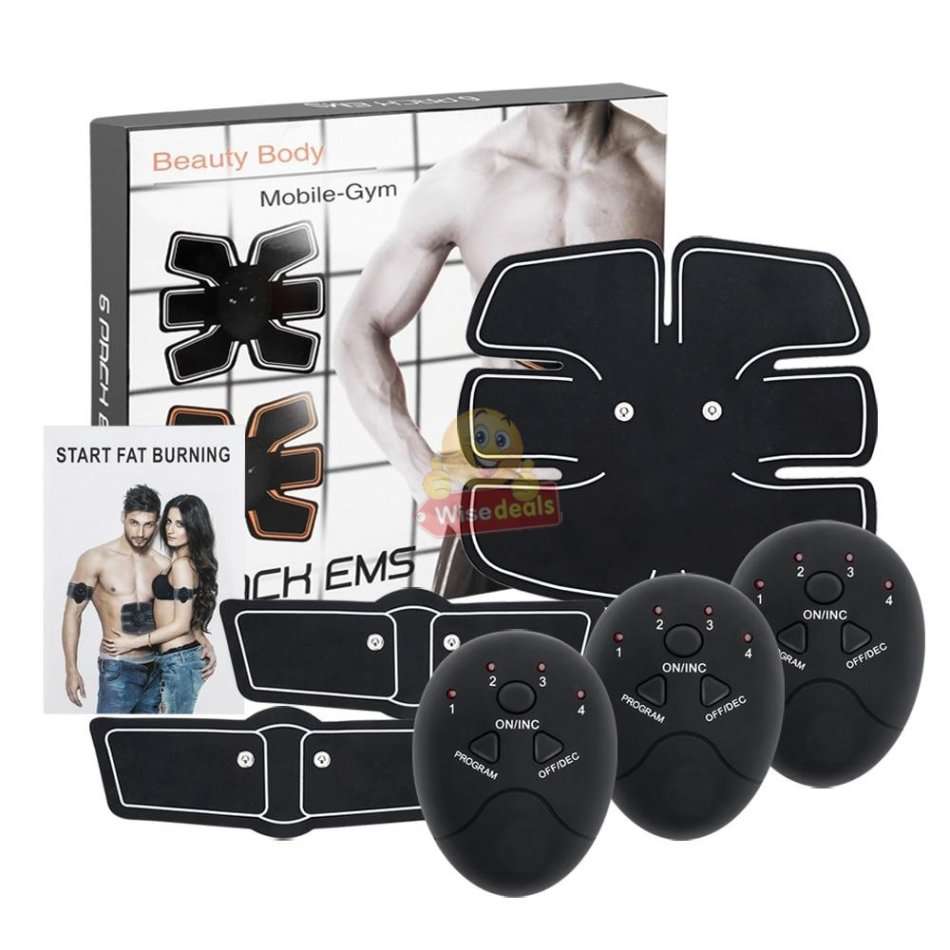 Home Gym - Wireless Electronic EMS 6 Pack Abs Muscle Simulator Kit with 5 modes