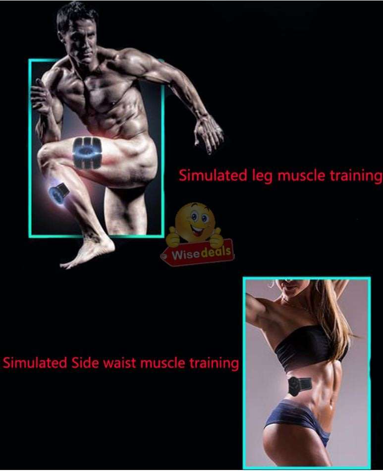 Home Gym - Wireless Electronic EMS 6 Pack Abs Muscle Simulator Kit with 5 modes