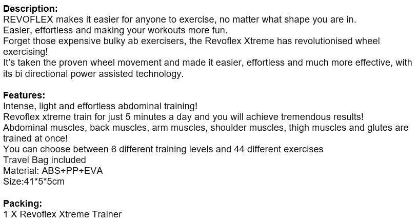 New Revolutionary Home Gym  Revoflex Xtreme, 6 training levels and 44 different exercises