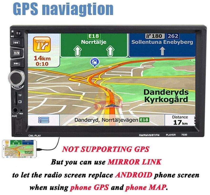 7'' 2Din Car MP5 Bluetooth Stereo FM/TF/USB/AUX Radio Mirror Link for Android GPS