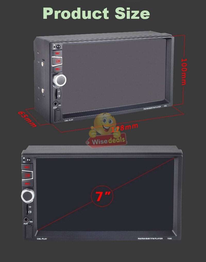 7'' 2Din Car MP5 Bluetooth Stereo FM/TF/USB/AUX Radio Mirror Link for Android GPS