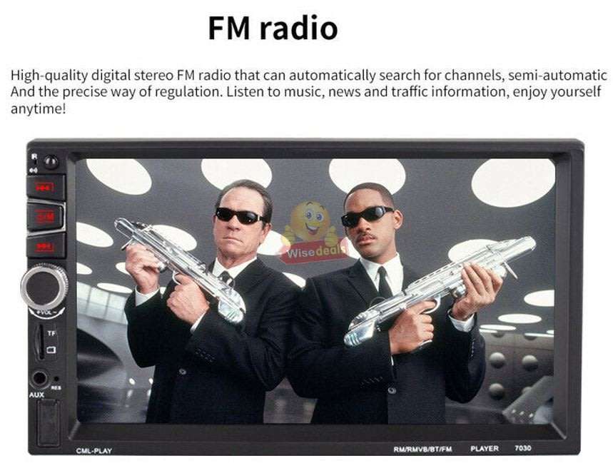 7'' 2Din Car MP5 Bluetooth Stereo FM/TF/USB/AUX Radio Mirror Link for Android GPS