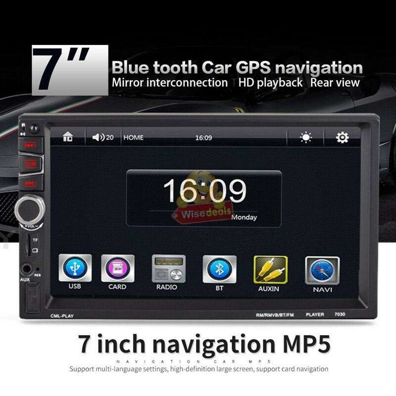 7'' 2Din Car MP5 Bluetooth Stereo FM/TF/USB/AUX Radio Mirror Link for Android GPS