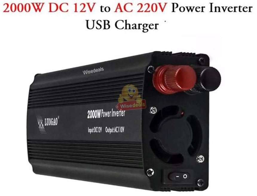Solar Power Inverter - 2000W Constant Power & 4000W Surge Power, Convert 12V DC to 220V AC