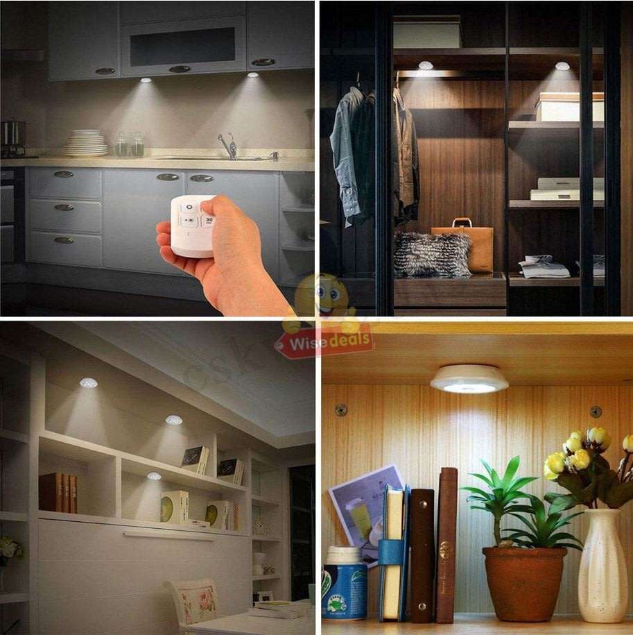 3 Piece Wireless, Adjustable, Multi-fnctional COB LED Light Set with Remote, Dimmer Control & Timer