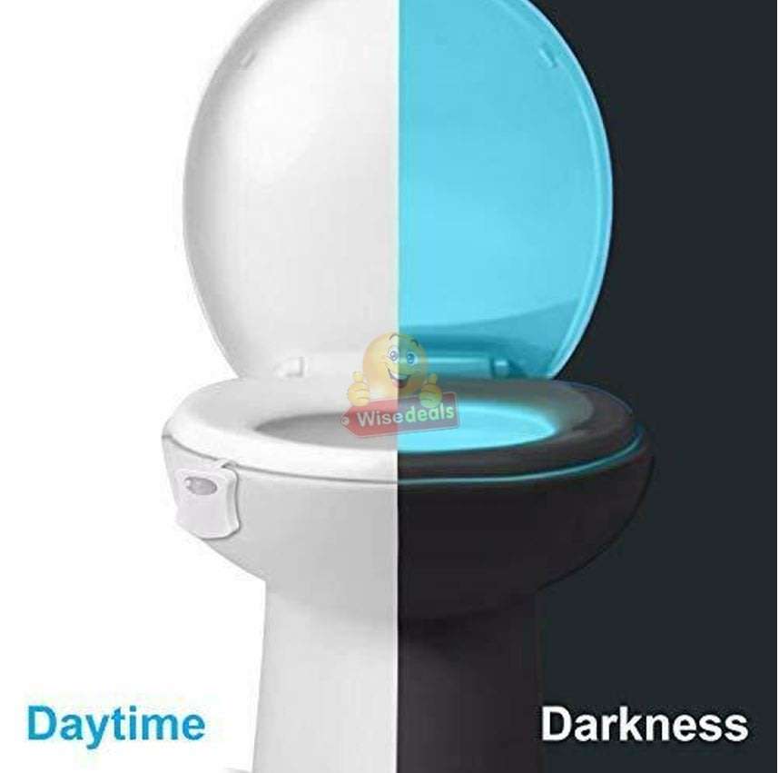 Motion Activated 8 Colour LED Toilet Night Light, Easy Installation & Light Sensitive