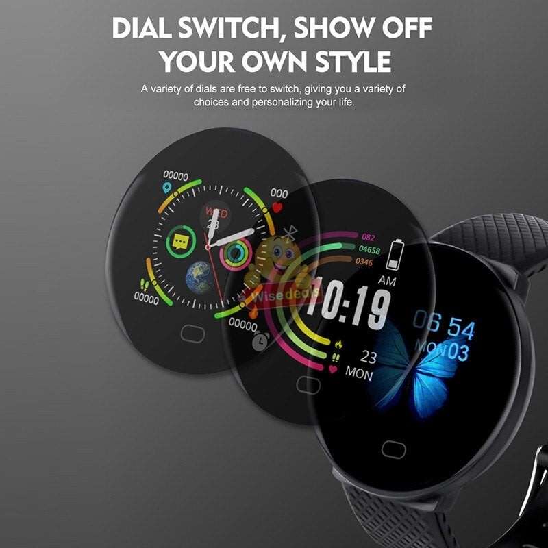 Bluetooth Fitness Smart Watch - Monitor Heart Rate, Blood Pressure, Blood Oxygen, Calorie, Distance