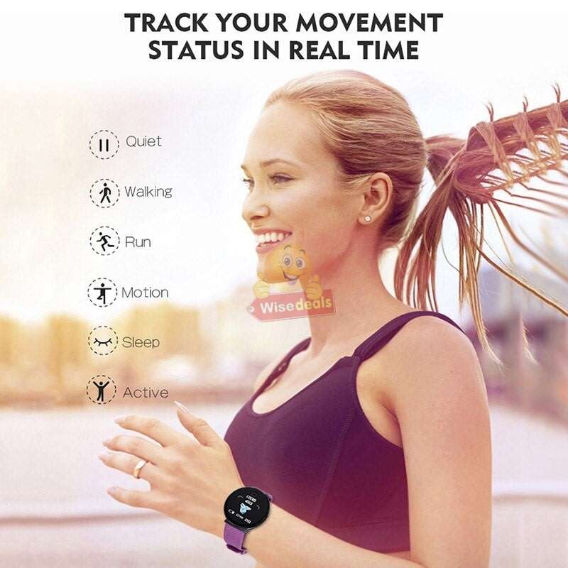 Bluetooth Fitness Smart Watch - Monitor Heart Rate, Blood Pressure, Blood Oxygen, Calorie, Distance