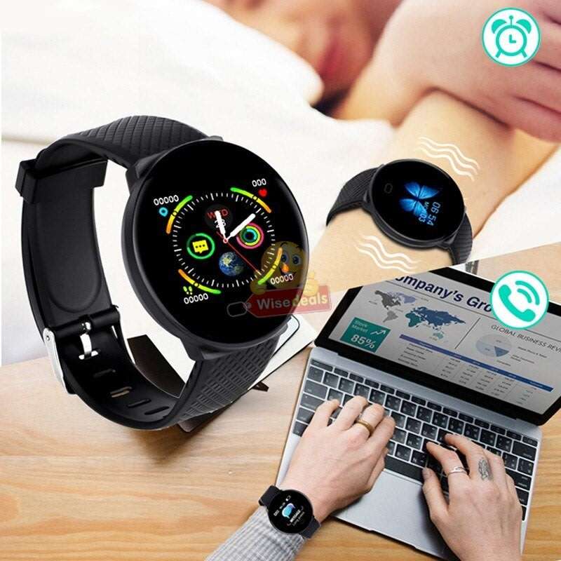 Bluetooth Fitness Smart Watch - Monitor Heart Rate, Blood Pressure, Blood Oxygen, Calorie, Distance