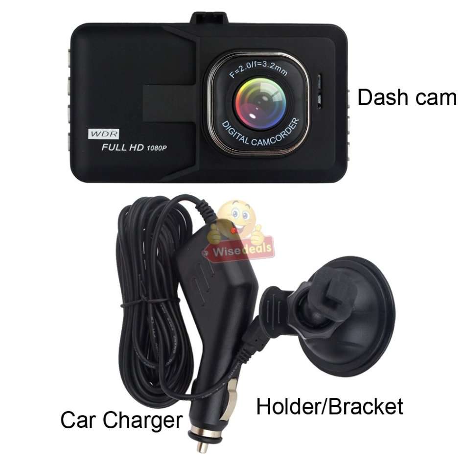 3 Inch HD Car Camera & Recorder with G-Sensor, Loop Recording, Motion Detection etc.