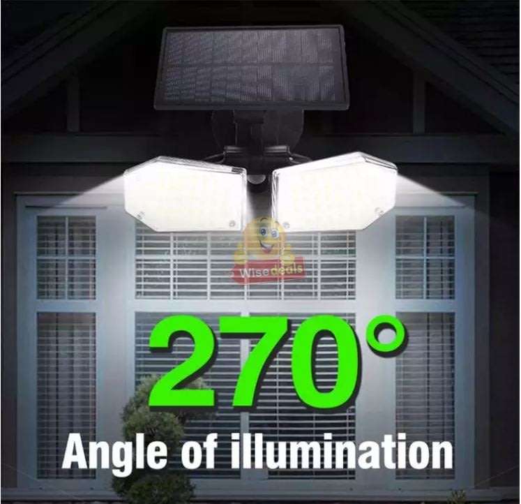 30W Solar Flood Light, 78 LED, 2 adjustable heads, 3 modes, 1500LM, 2000mAH battery