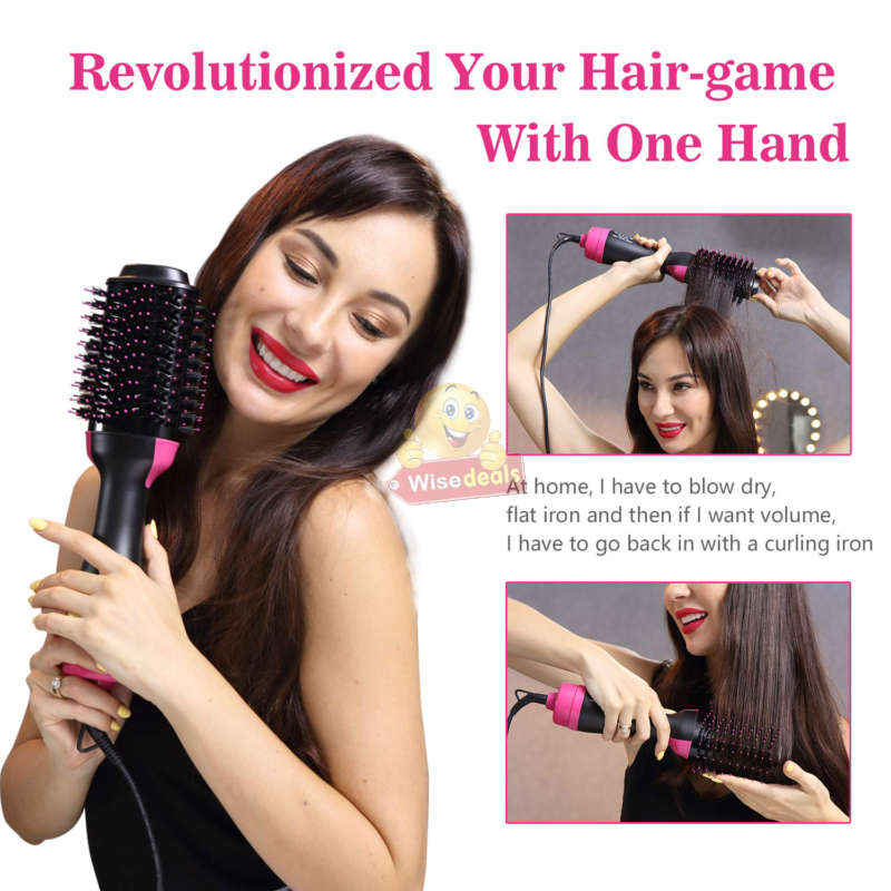 3-IN1 Hair Dryer, Straighter & Brush, Suitable for all Hair Types Wet or Dry