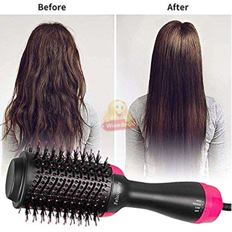 3-IN1 Hair Dryer, Straighter & Brush, Suitable for all Hair Types Wet or Dry