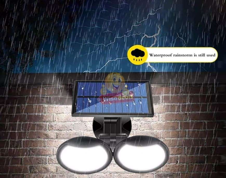 30W Solar Flood Light, 56 LED, 2 adjustable heads, 3 modes, 1500LM, 2000mAH battery