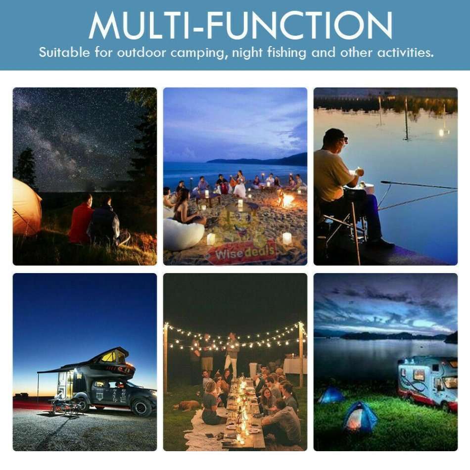 500W COB Adjustable Fishing Rod Light, DC 12V, Perfect for Fishing, Camping, Outdoor Lightening etc.