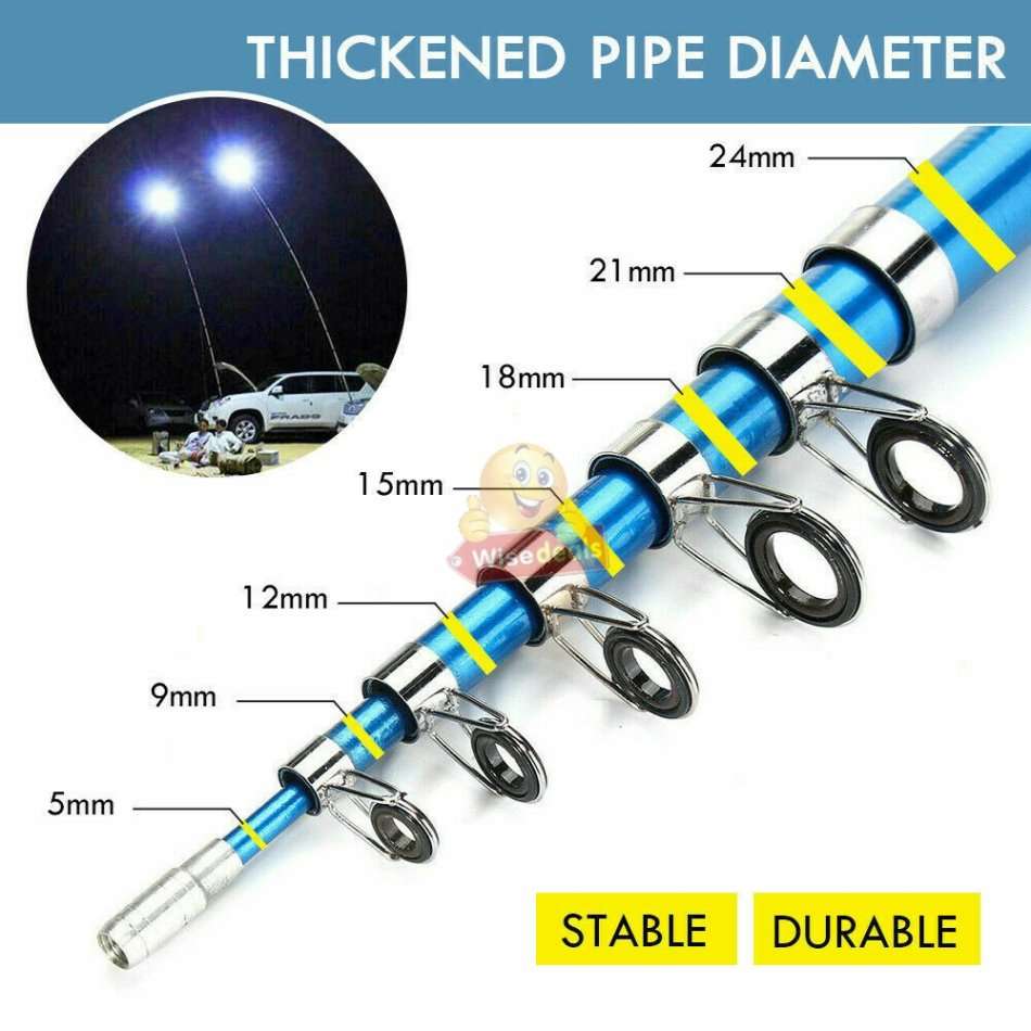 500W COB Adjustable Fishing Rod Light, DC 12V, Perfect for Fishing, Camping, Outdoor Lightening etc.