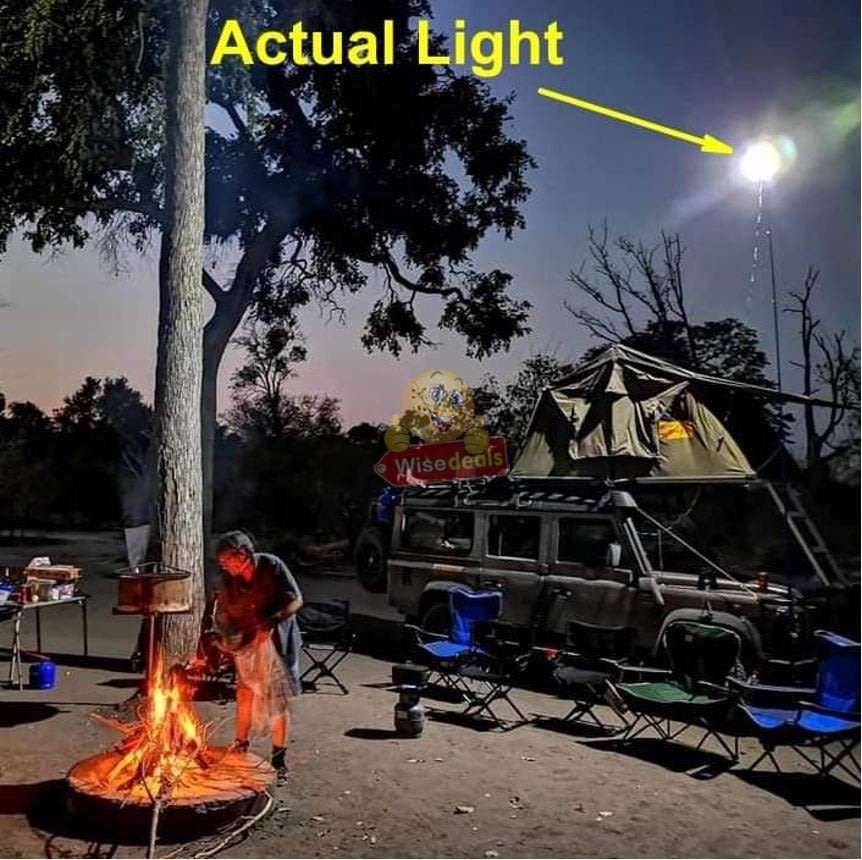 500W COB Adjustable Fishing Rod Light, DC 12V, Perfect for Fishing, Camping, Outdoor Lightening etc.