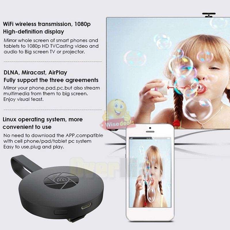 1080P HDMI Wi-Fi Mira Screen - Video Stream Anything from your phone, laptop or tablet to your HD TV