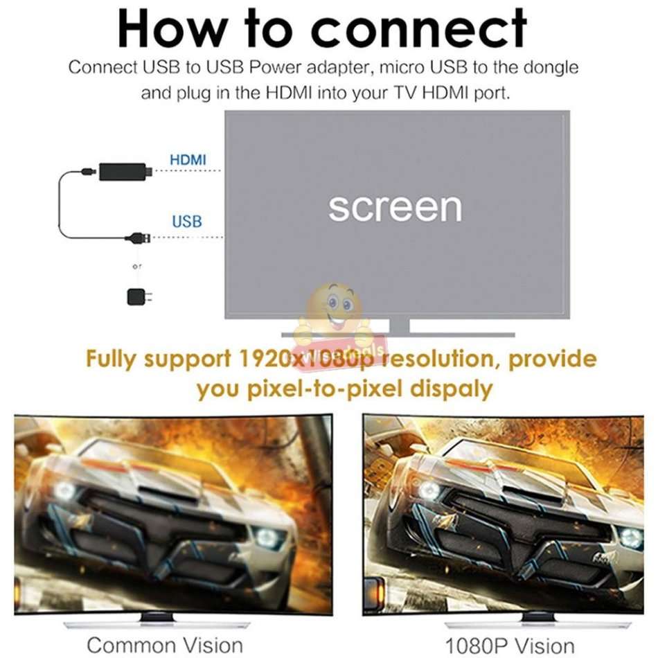 1080P HDMI Wi-Fi Mira Screen - Video Stream Anything from your phone, laptop or tablet to your HD TV