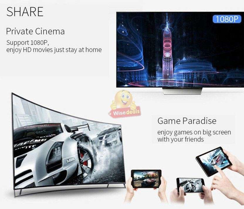 1080P HDMI Wi-Fi Mira Screen - Video Stream Anything from your phone, laptop or tablet to your HD TV