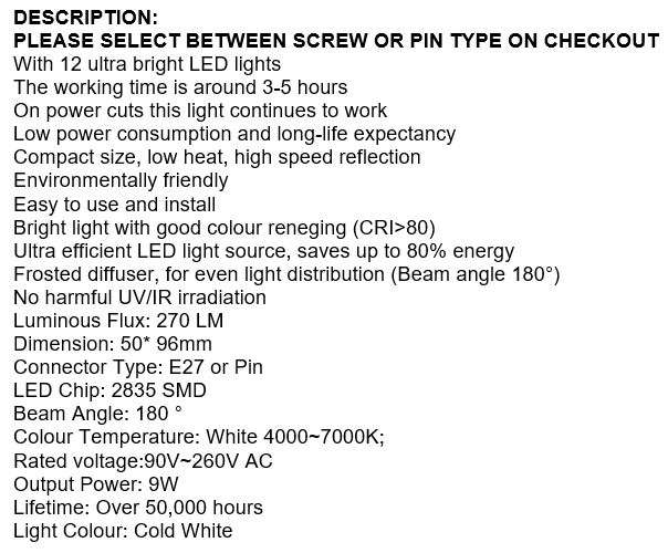 NEW Smart LED Bulb Light, Works on Power cuts, In Water, In your Hand, Regular AC, Emergency DC