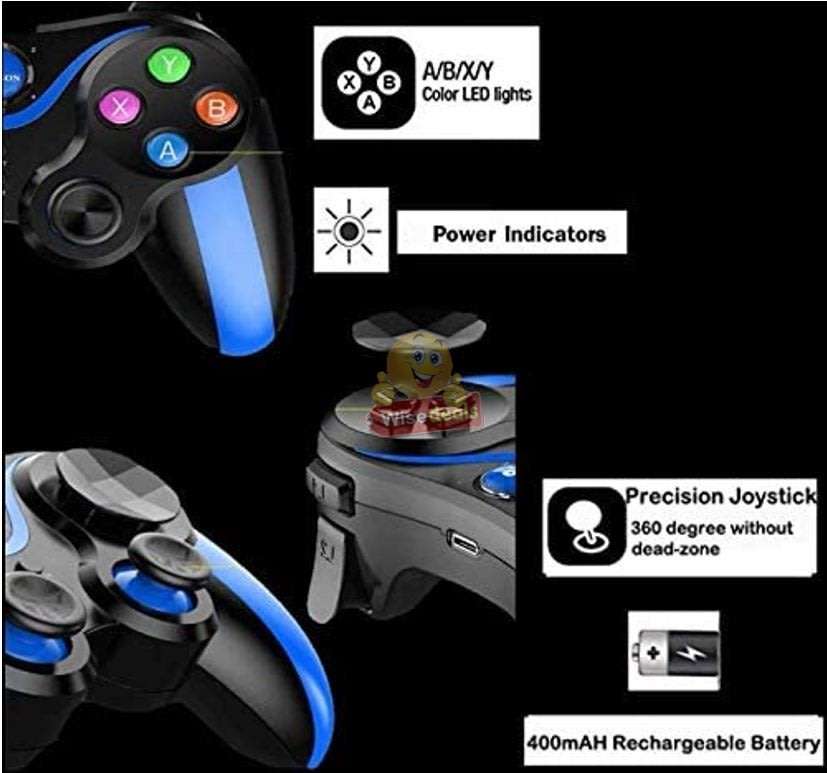 Wireless Bluetooth Mobile Game Controller, Android, IOS, Windows PC, Laptop, TV, No Third-party APP