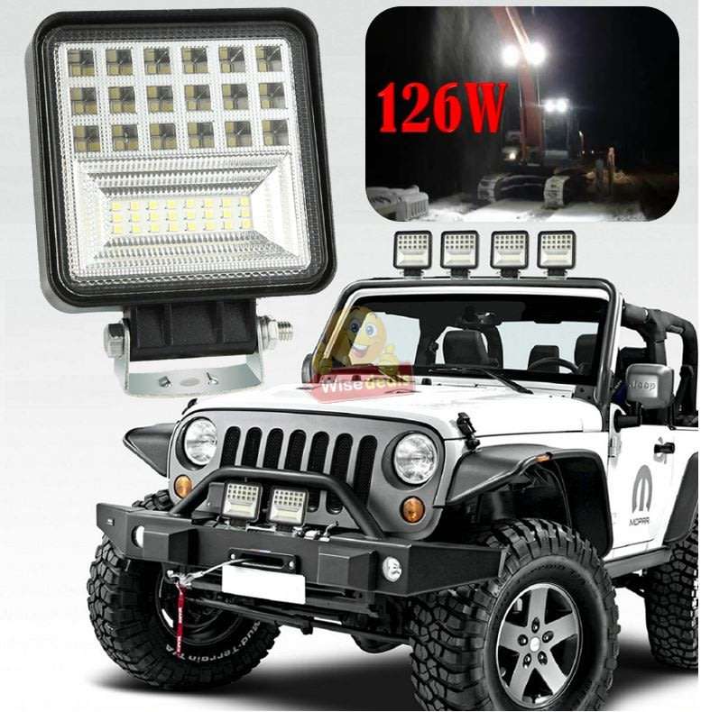 4 Inch 126W Super Bright Square LED Spot / Work Light Waterproof, Rustproof etc.