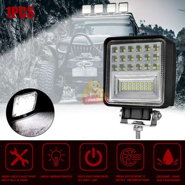 4 Inch 126W Super Bright Square LED Spot / Work Light Waterproof, Rustproof etc.