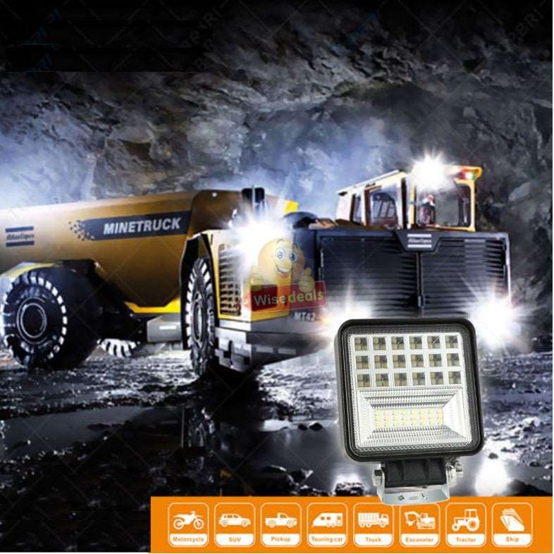 4 Inch 126W Super Bright Square LED Spot / Work Light Waterproof, Rustproof etc.