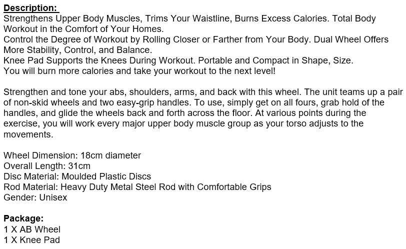 AB Wheel Exerciser for a Full Body Workout! 10 Min Exercise can Consume up to 500 Calories