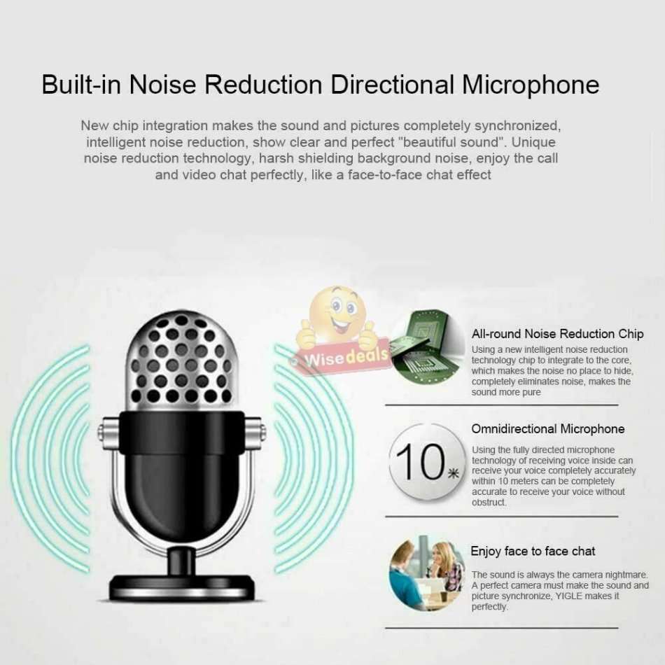 720P Full HD Webcam, High Resolution COMS colour sensors, Video Mode, Auto Focus, Microphone etc.