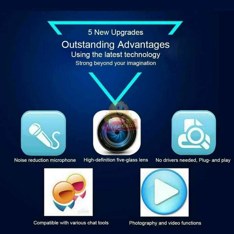 720P Full HD Webcam, High Resolution COMS colour sensors, Video Mode, Auto Focus, Microphone etc.