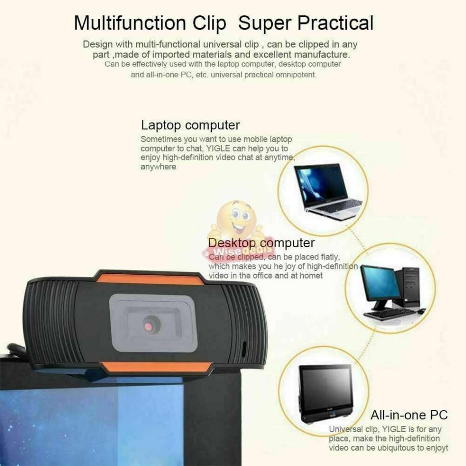 720P Full HD Webcam, High Resolution COMS colour sensors, Video Mode, Auto Focus, Microphone etc.