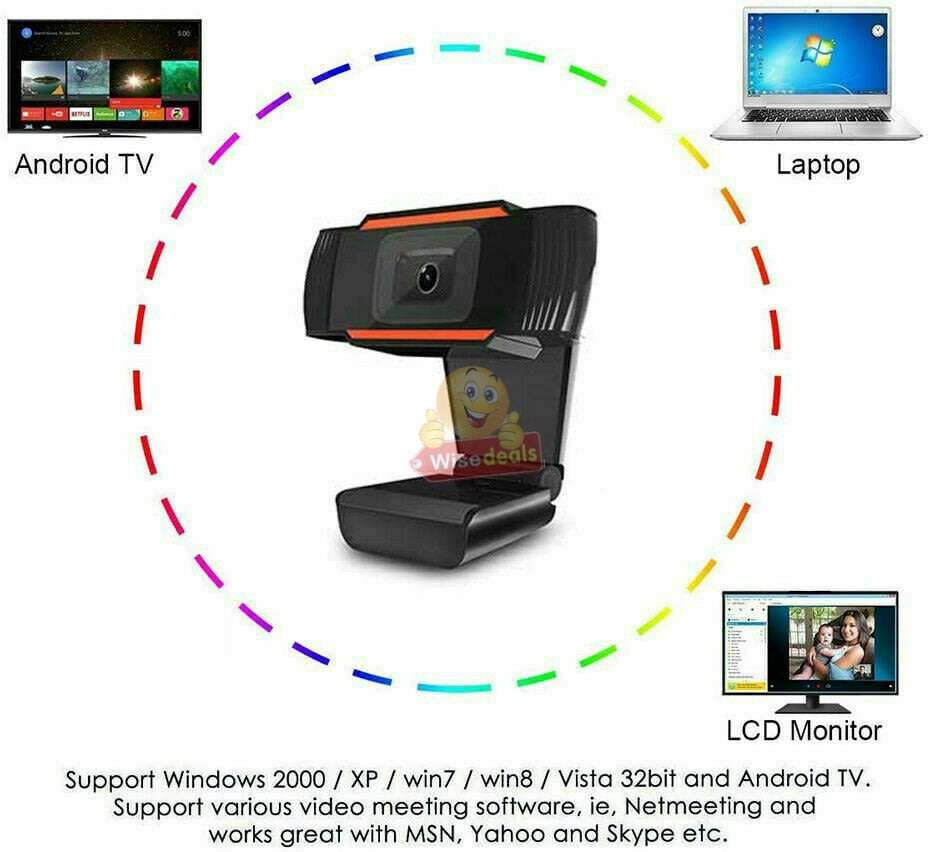 720P Full HD Webcam, High Resolution COMS colour sensors, Video Mode, Auto Focus, Microphone etc.