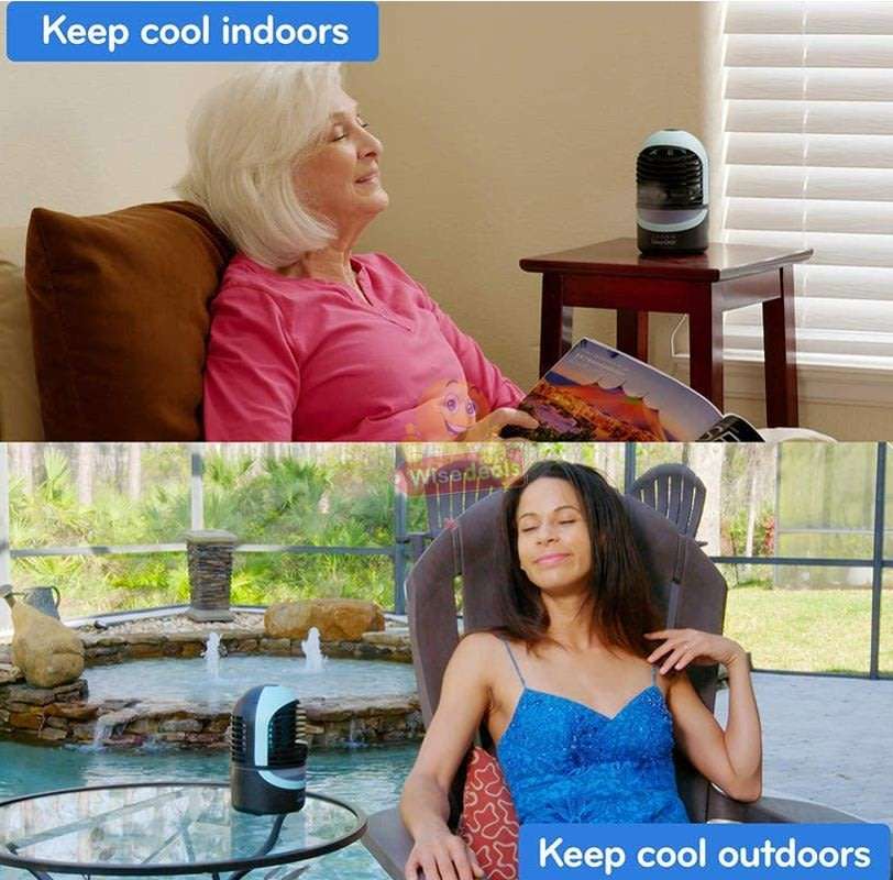 Ultra Chill Personal Cooler & Humidifier, Improves Air Quality, Aroma Diffuser, LED Reading Light